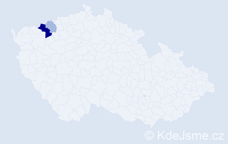 Příjmení: 'Vaňharek', počet výskytů 5 v celé ČR
