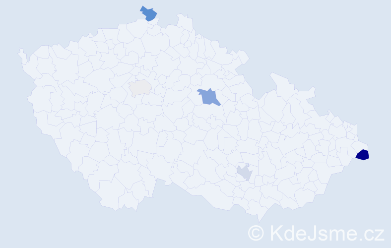 Příjmení: 'Kozera', počet výskytů 11 v celé ČR