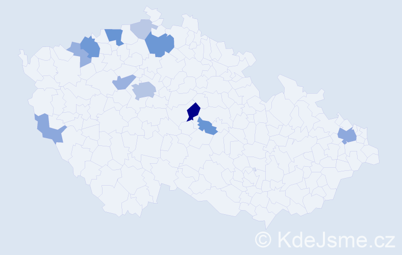 Příjmení: 'Bily', počet výskytů 34 v celé ČR