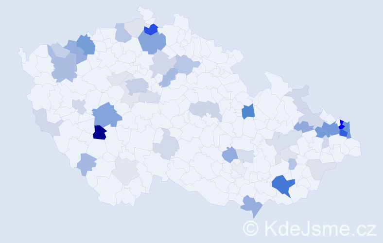 Příjmení: 'Jančarová', počet výskytů 188 v celé ČR