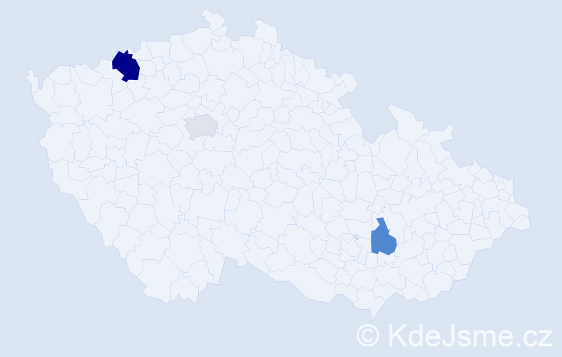 Příjmení: 'Nitranská', počet výskytů 5 v celé ČR