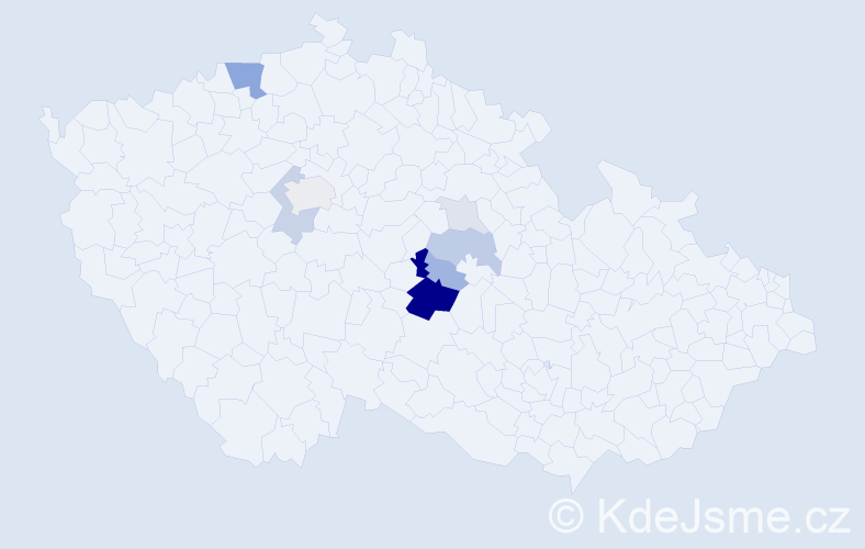 Příjmení: 'Melechovský', počet výskytů 27 v celé ČR
