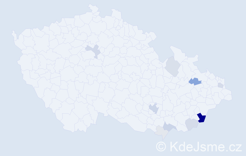Příjmení: 'Nevrlková', počet výskytů 42 v celé ČR