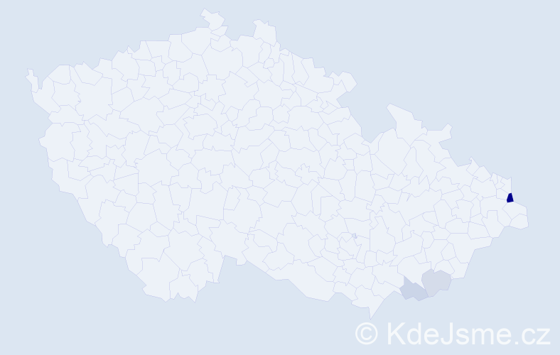 Příjmení: 'Kyc', počet výskytů 11 v celé ČR