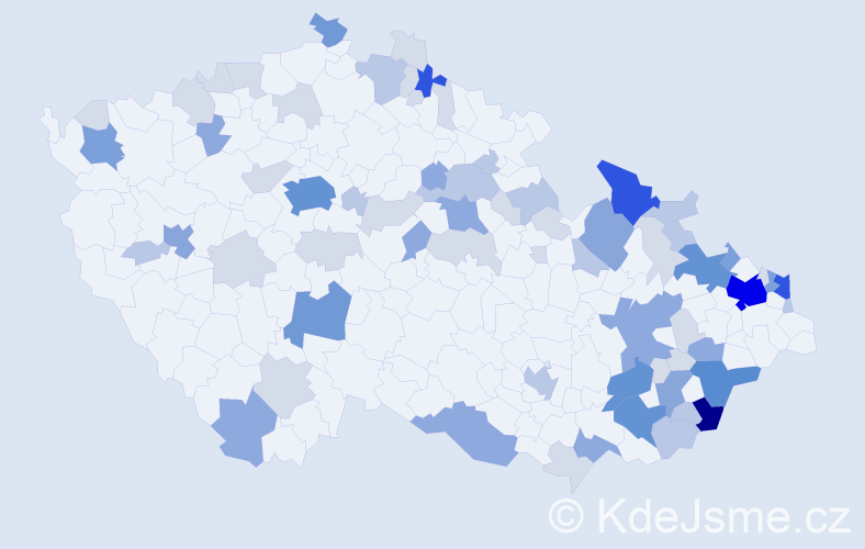 Příjmení: 'Rumanová', počet výskytů 219 v celé ČR