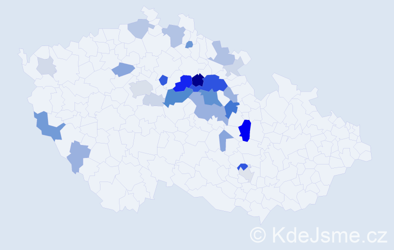 Příjmení: 'Bendák', počet výskytů 89 v celé ČR