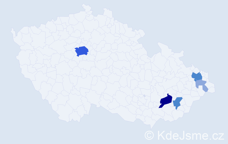 Příjmení: 'Landor', počet výskytů 13 v celé ČR