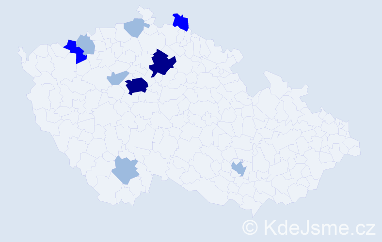 Příjmení: 'Kravčuk', počet výskytů 19 v celé ČR