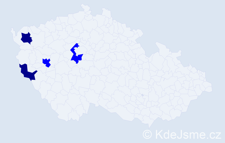 Příjmení: 'Potocsková', počet výskytů 6 v celé ČR