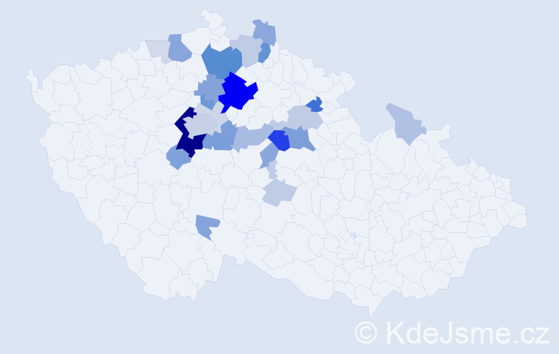 Příjmení: 'Vidner', počet výskytů 87 v celé ČR