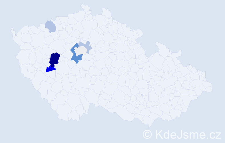 Příjmení: 'Krafta', počet výskytů 13 v celé ČR