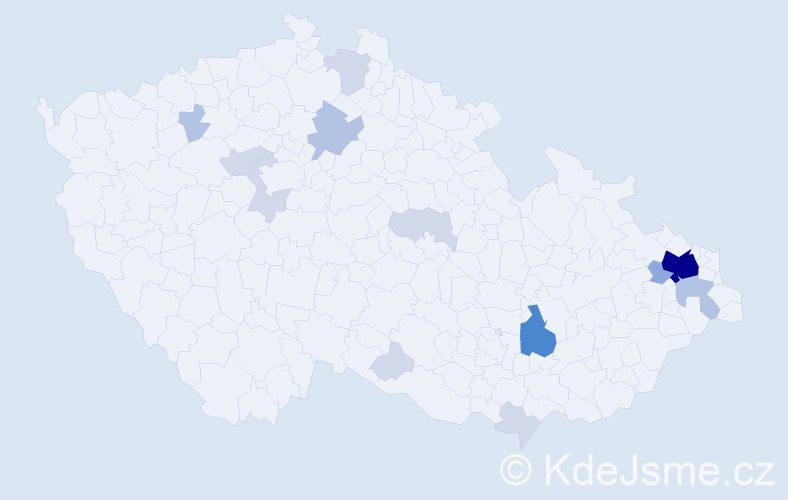Příjmení: 'Šarkőzi', počet výskytů 39 v celé ČR