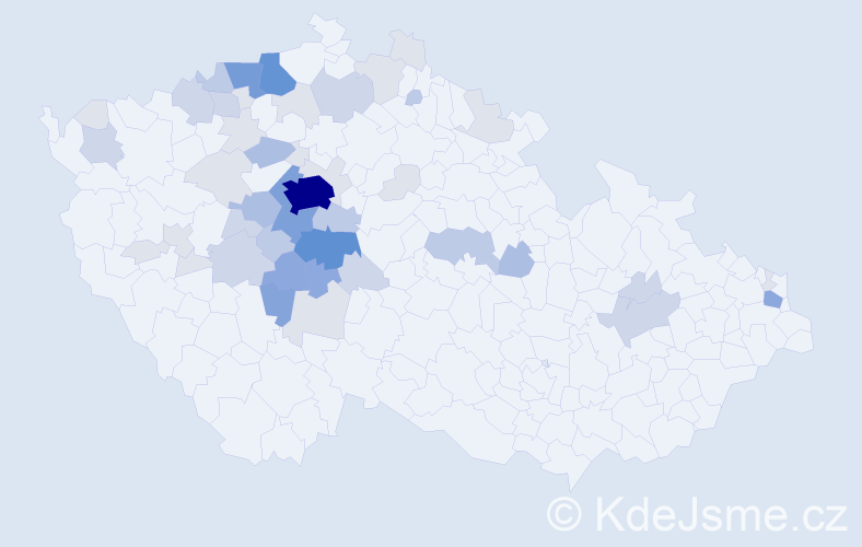 Příjmení: 'Pešata', počet výskytů 154 v celé ČR