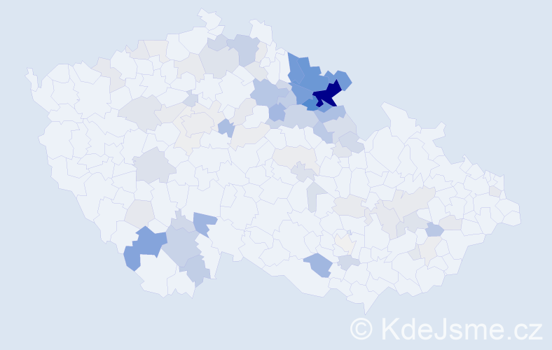 Příjmení: 'Mertlíková', počet výskytů 262 v celé ČR