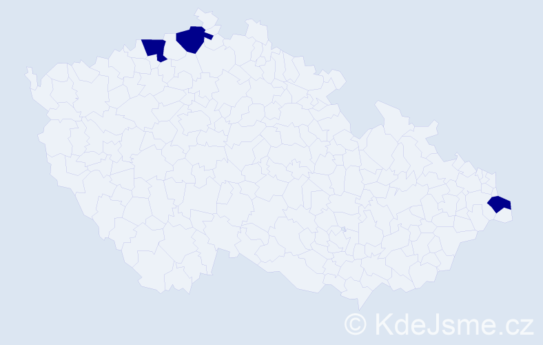 Příjmení: 'Giláková', počet výskytů 3 v celé ČR