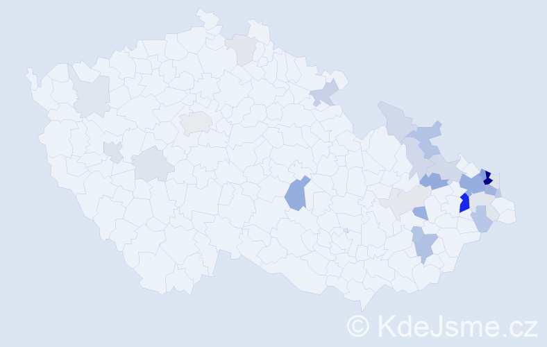 Příjmení: 'Krmášková', počet výskytů 82 v celé ČR