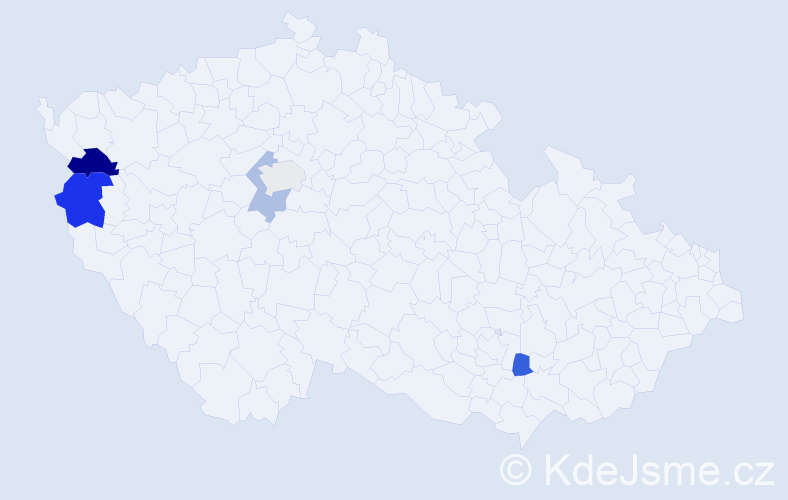 Příjmení: 'Waagnerová', počet výskytů 7 v celé ČR
