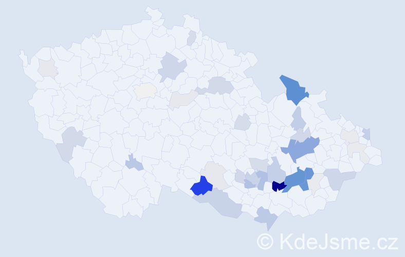 Příjmení: 'Sokola', počet výskytů 137 v celé ČR