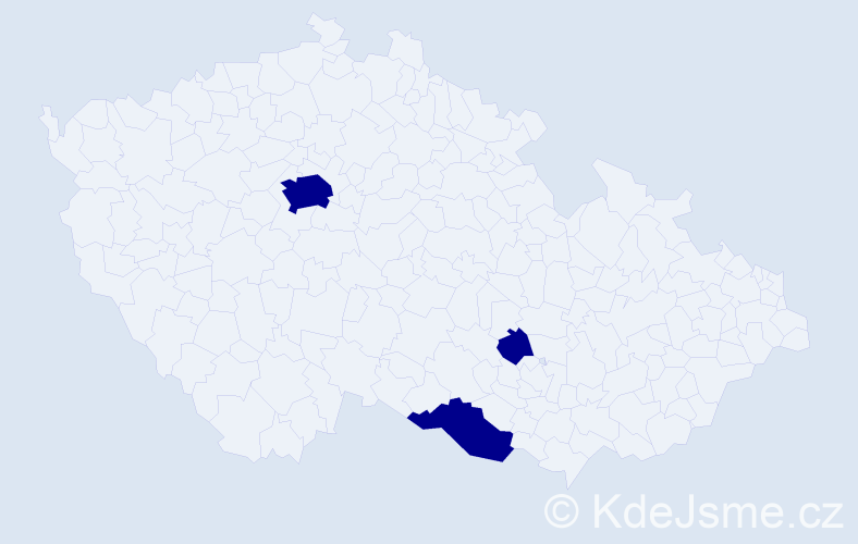 Příjmení: 'Reviláková', počet výskytů 3 v celé ČR