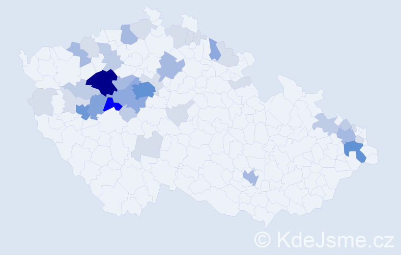 Příjmení: 'Kleknerová', počet výskytů 120 v celé ČR