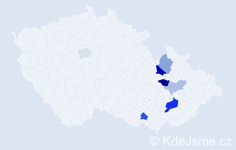 Příjmení: 'Geprt', počet výskytů 22 v celé ČR