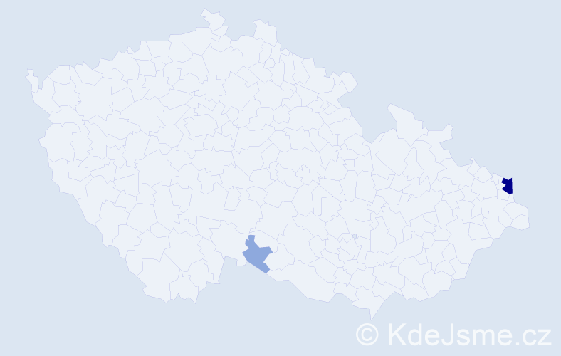 Příjmení: 'Keskeny', počet výskytů 7 v celé ČR