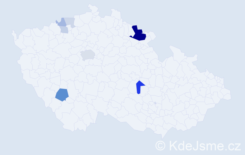 Příjmení: 'Kamitzová', počet výskytů 23 v celé ČR
