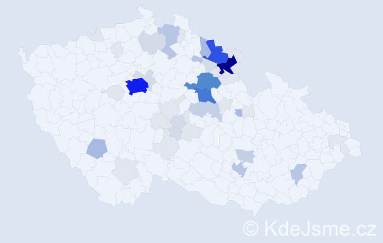 Příjmení: 'Matěnová', počet výskytů 181 v celé ČR