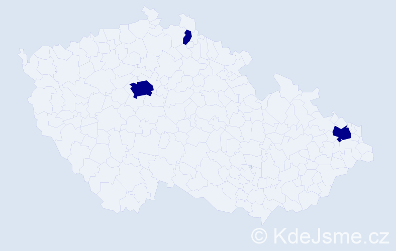 Příjmení: 'Rákay', počet výskytů 3 v celé ČR