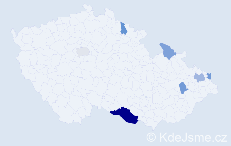 Příjmení: 'Kellová', počet výskytů 17 v celé ČR