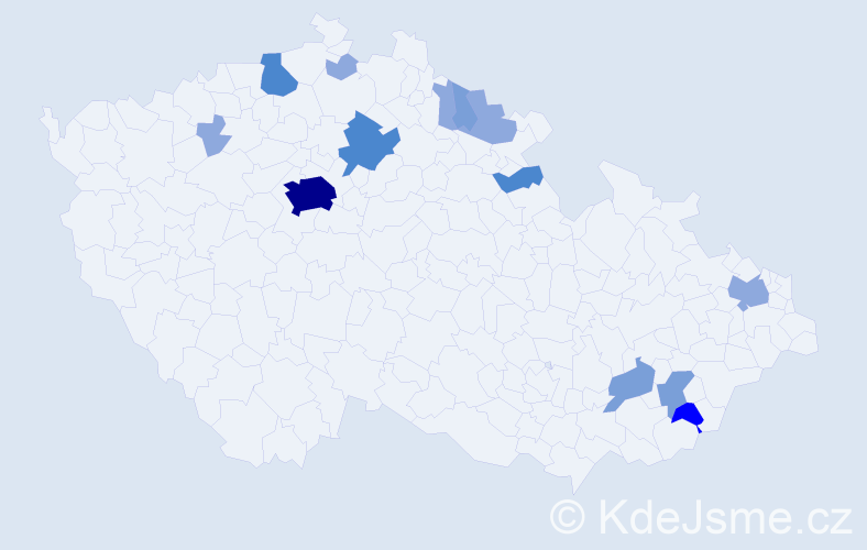 Příjmení: 'Domorád', počet výskytů 32 v celé ČR