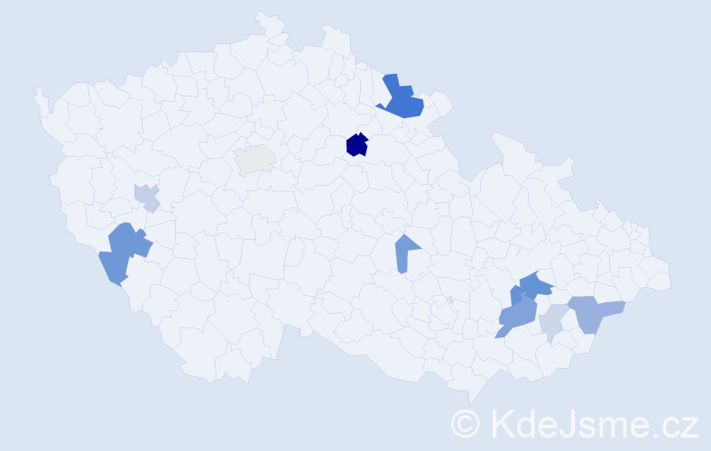 Příjmení: 'Hrbasová', počet výskytů 28 v celé ČR