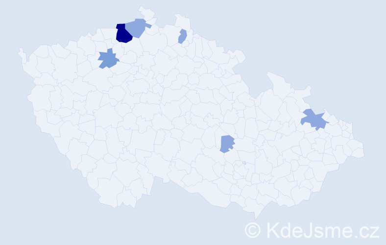 Příjmení: 'Hempel', počet výskytů 13 v celé ČR