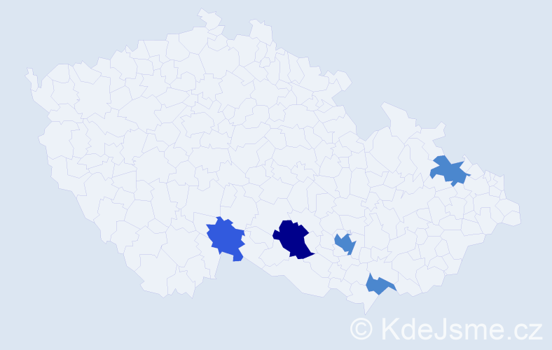 Příjmení: 'Dosbabová', počet výskytů 14 v celé ČR