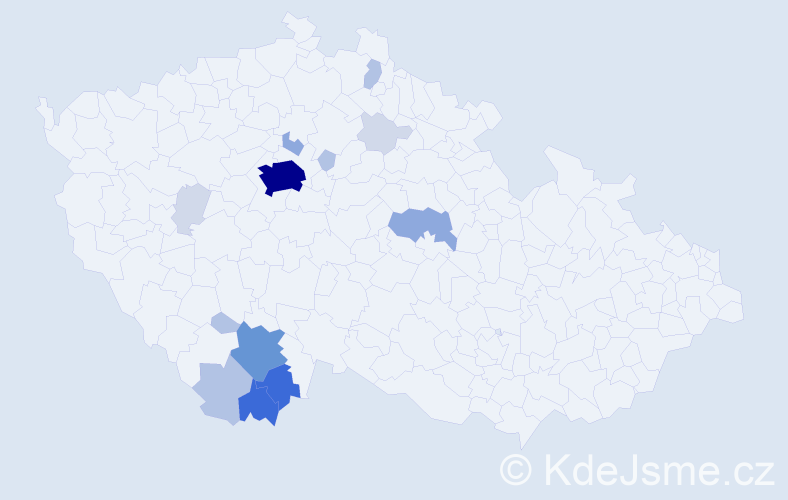 Příjmení: 'Marchal', počet výskytů 56 v celé ČR