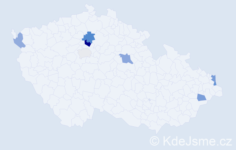 Příjmení: 'Dobsová', počet výskytů 13 v celé ČR