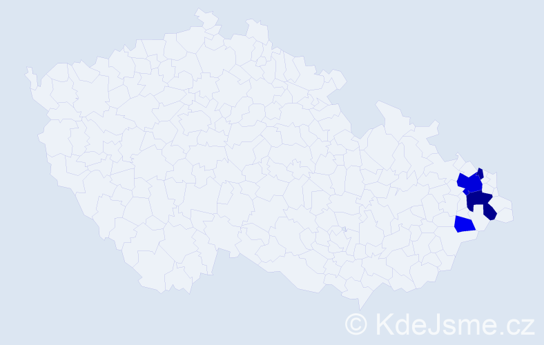 Příjmení: 'Tedová', počet výskytů 11 v celé ČR