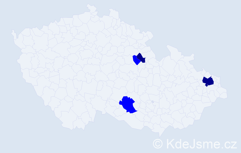 Příjmení: 'Mondočko', počet výskytů 6 v celé ČR