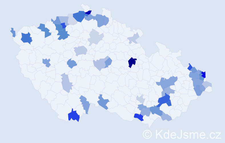 Příjmení: 'Nemček', počet výskytů 133 v celé ČR