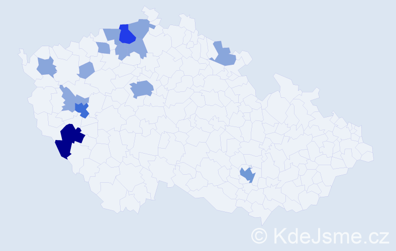 Příjmení: 'Rohrbacherová', počet výskytů 38 v celé ČR