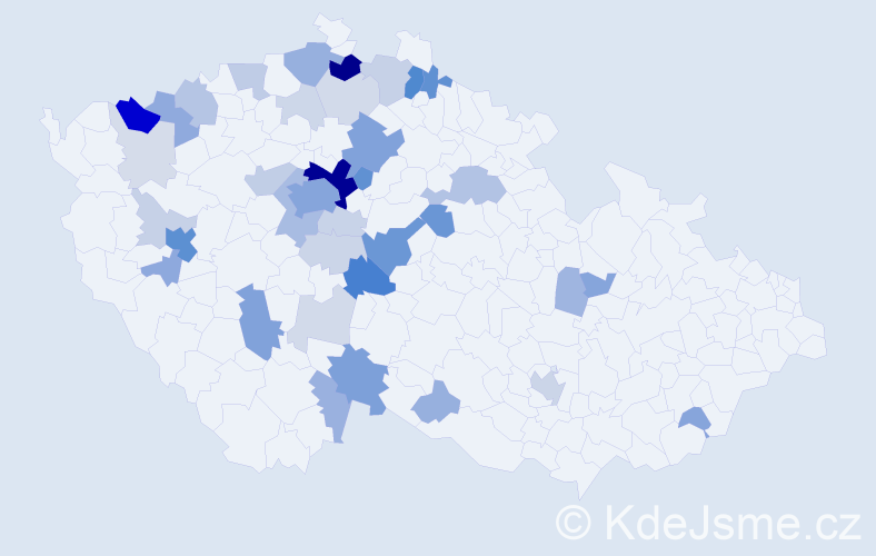 Příjmení: 'Ledecká', počet výskytů 143 v celé ČR