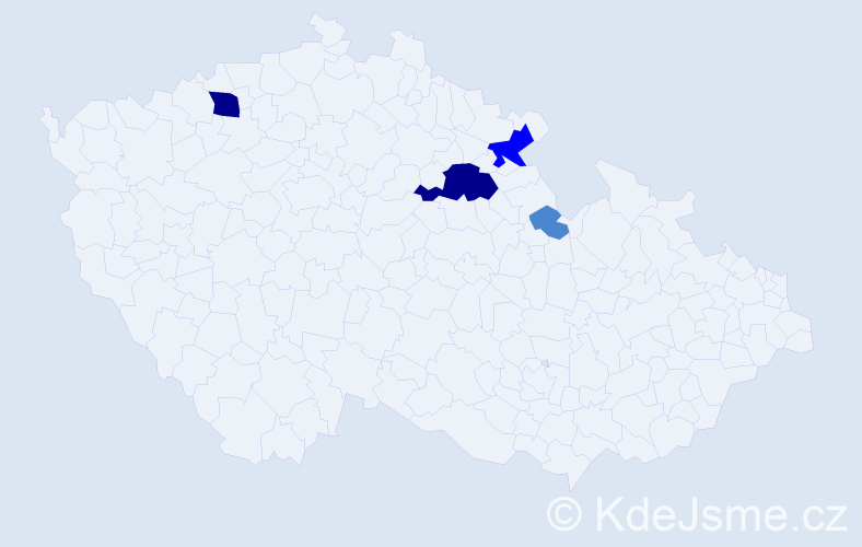 Příjmení: 'Vernarová', počet výskytů 9 v celé ČR