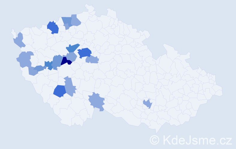 Příjmení: 'Elgr', počet výskytů 54 v celé ČR