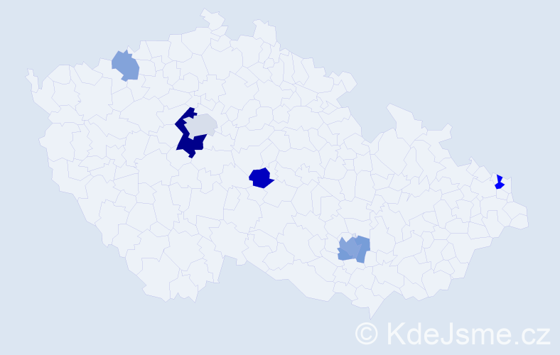 Příjmení: 'Košecká', počet výskytů 15 v celé ČR