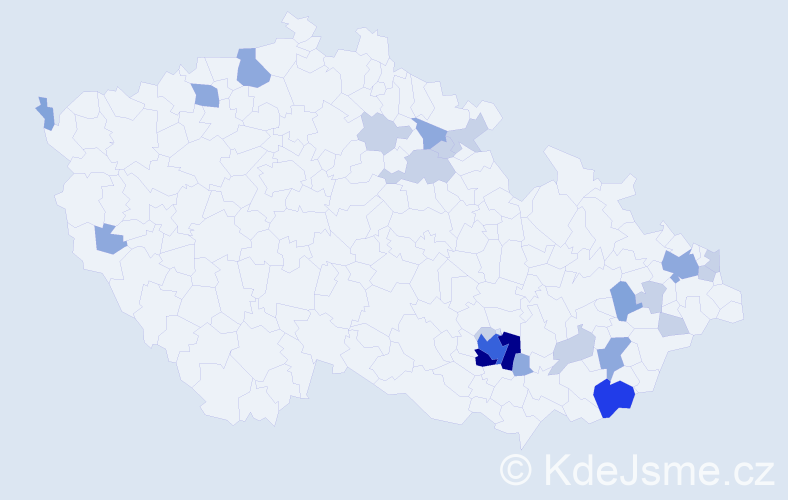 Příjmení: 'Babušíková', počet výskytů 57 v celé ČR
