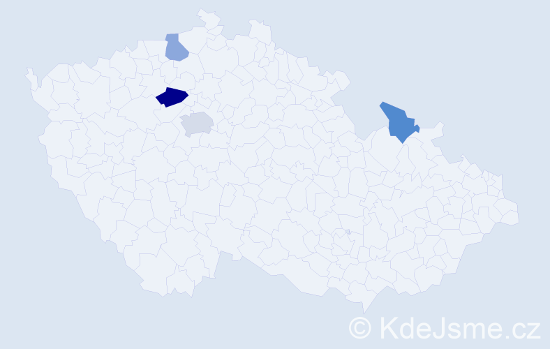 Příjmení: 'Gusar', počet výskytů 6 v celé ČR