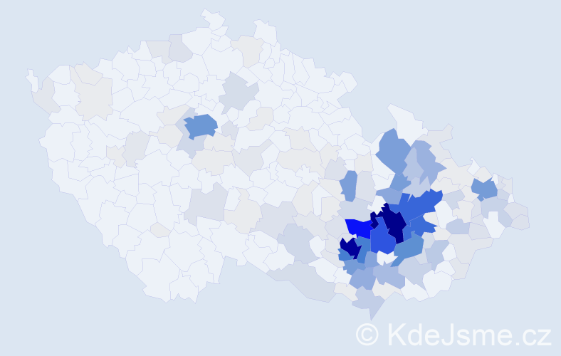 Příjmení: 'Vymazal', počet výskytů 796 v celé ČR