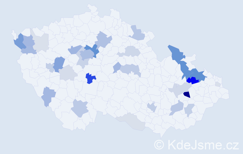 Příjmení: 'Kolb', počet výskytů 109 v celé ČR