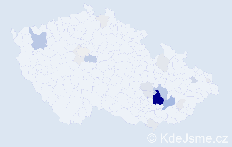 Příjmení: 'Alán', počet výskytů 59 v celé ČR