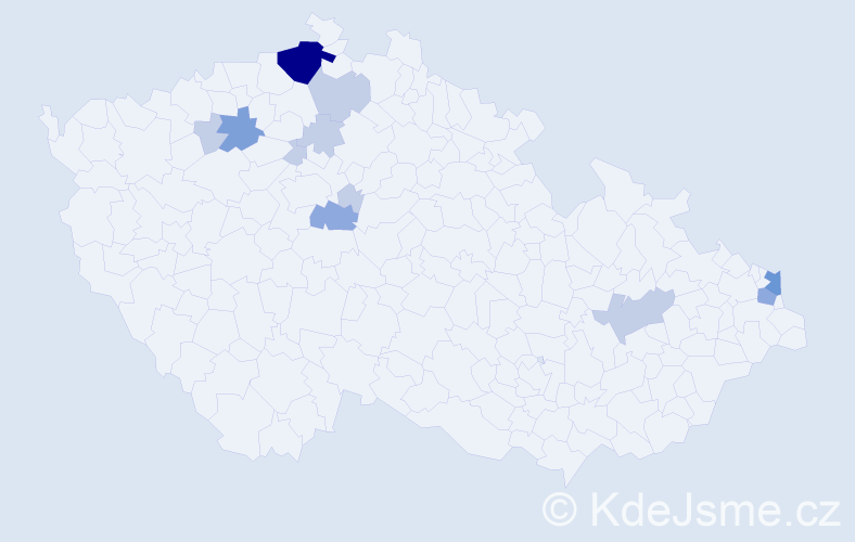 Příjmení: 'Gujdan', počet výskytů 28 v celé ČR